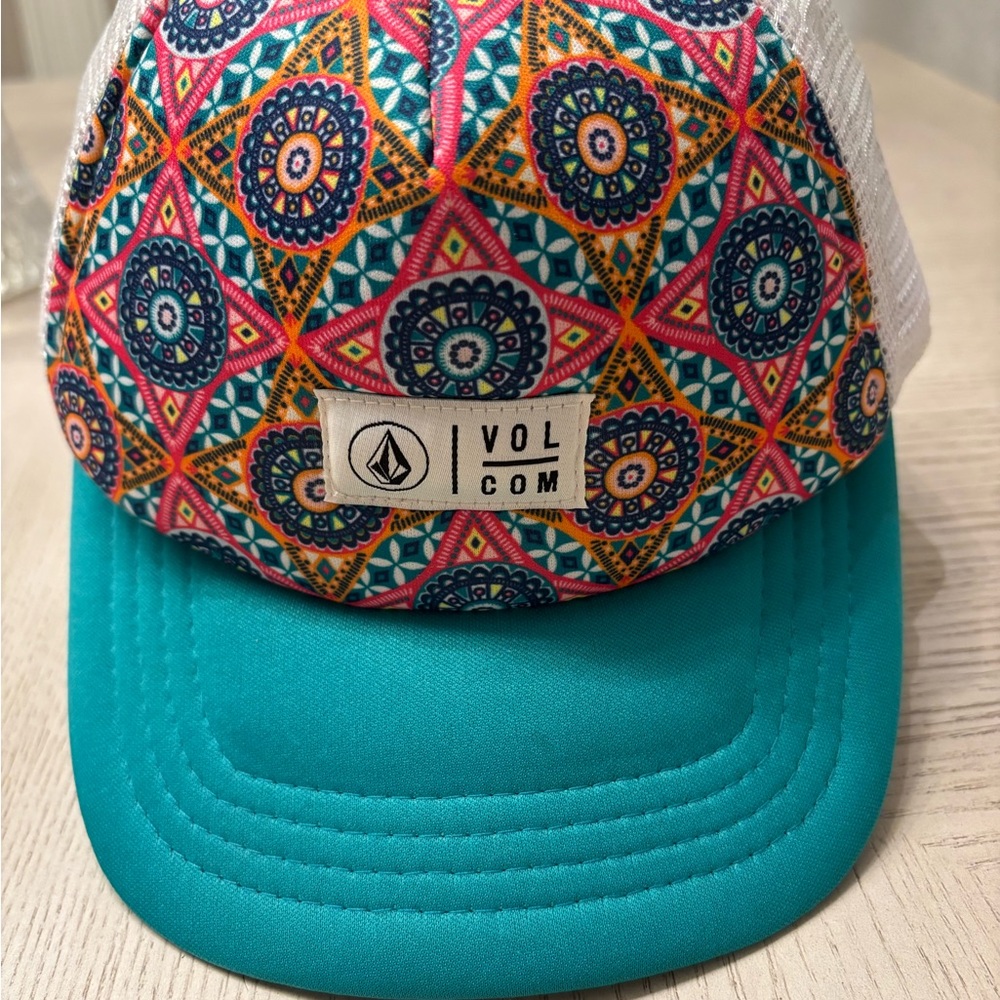 Volcom‎ Teal Paisley Hat with Mesh Back Volcom One Size - Picture 7 of 7
